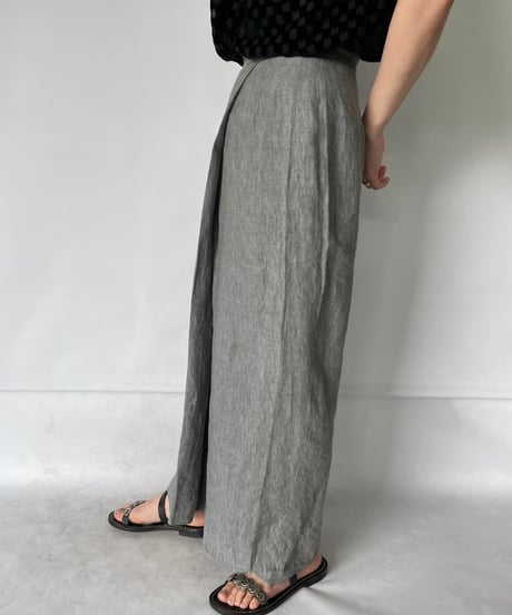 Linen tuck skirt