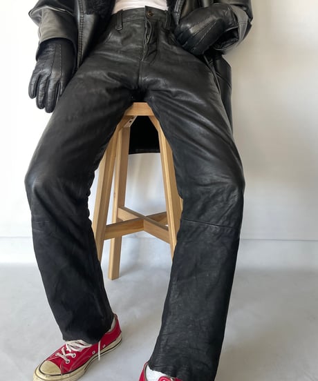 Europe Vintage Leather Pants