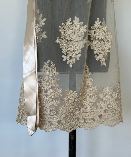 euro vintage lace warp skirt
