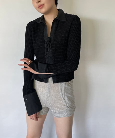 MADE IN FRANCE lace up shirts