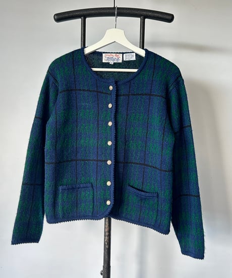 Tally Ho Green Check Cardigan