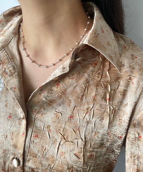 DEAD STOCK Vintage Italy 925 tiny chain necklace ball 12