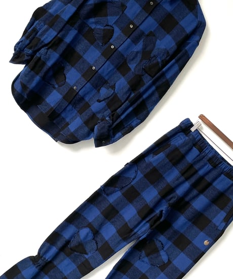 NAM "BELLOWS HEAVY FLANNEL SHIRT & PANTS" (BLUE/HEART)