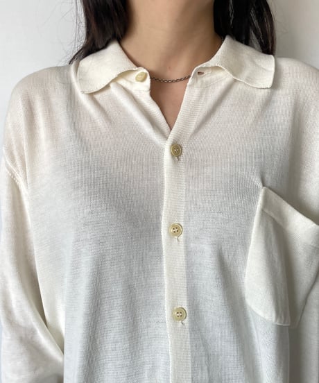 Dead stock cotton knit polo cardigan