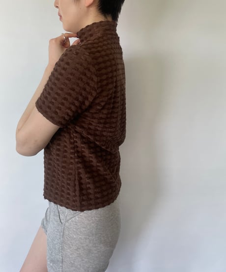 Back Zip Mock Neck Tops