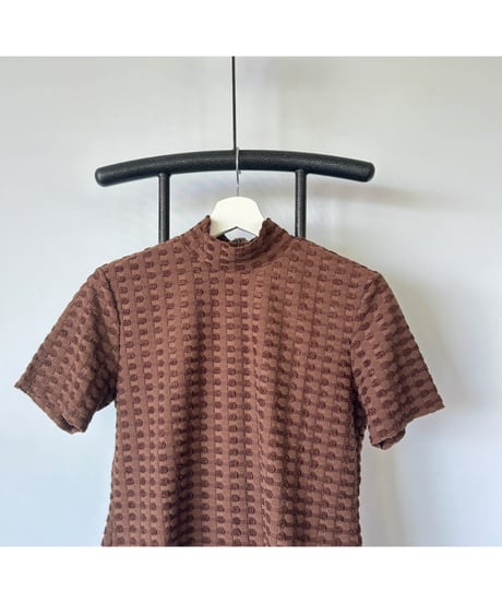 Back Zip Mock Neck Tops