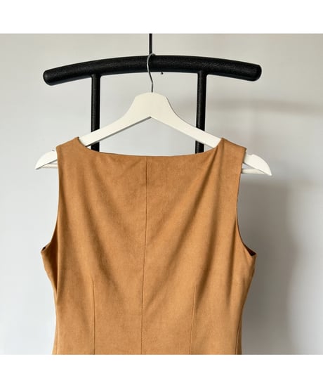Faux suede side zip Vest