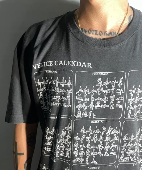 80~90s "VENICE CALENDAR" s/s tee