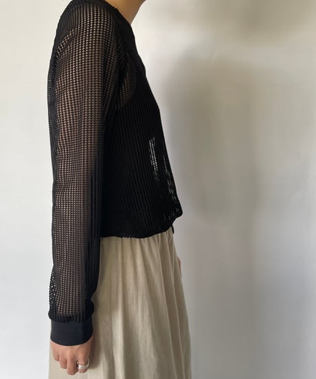 mesh L/S crew tops