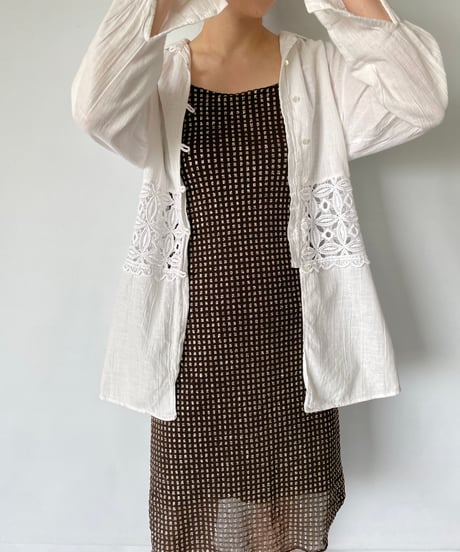 rectangle blanc PARIS Camisole Dress