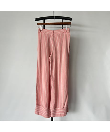 Pink stripe wide pants