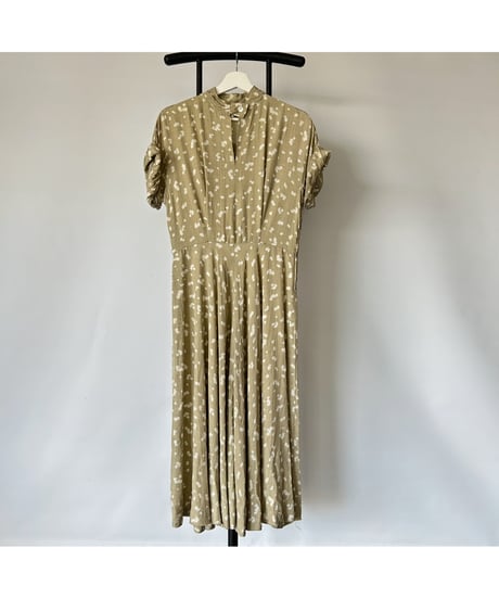 60s~70s europe vintage Stand collar dress