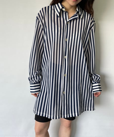 70s~80s See Through Stripe L/S Shirt