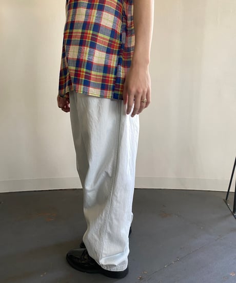 Europe madras check s/s shirt 42