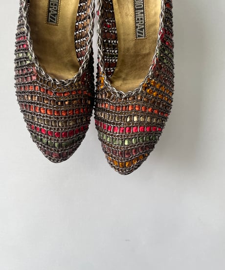 CLAUDIO MERAZZI mesh leather pumps