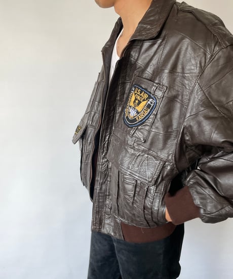 80s Leather Jacket "TOP GUN"