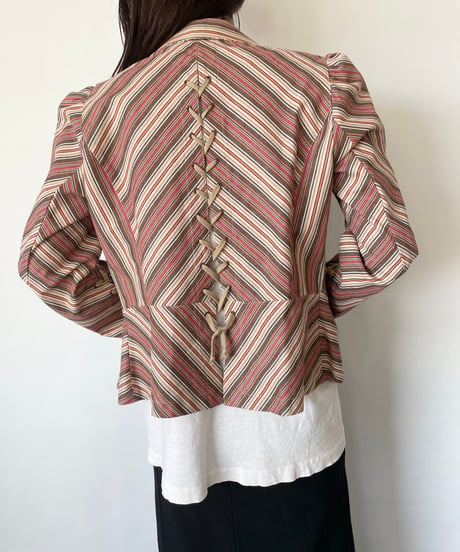Made in France Vintage Lace up Jacket