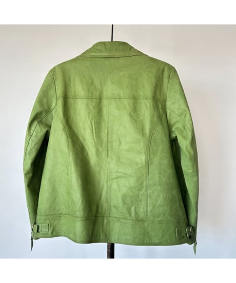 70s~80s Light Green Leather Jacket
