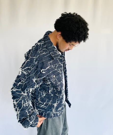 NAM "TRUMPET TRUCKER JACKET FRINGE DENIM"