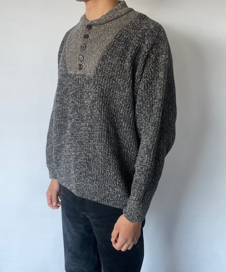 90s CLUB ROOM Half-button Melange Knit