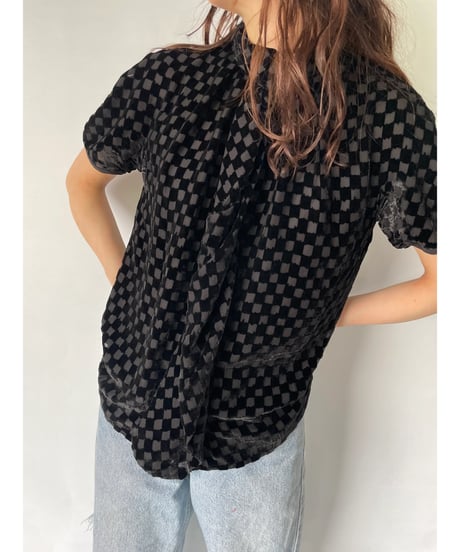GIORGIO ARMANI block check tops