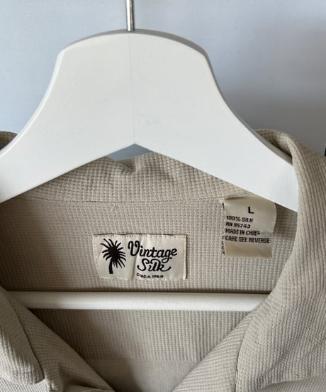 vintage silk opencoller s/s shirt L