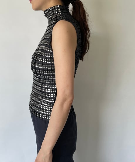 Metallic Pleats Tops