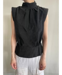 Back zip high neck tops