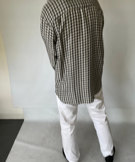 90s Houndstooth silk shirt
