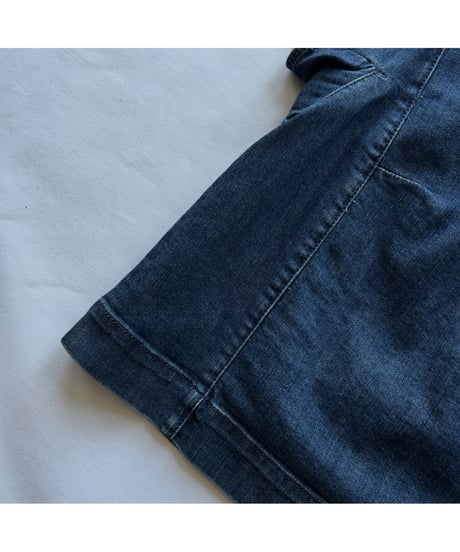 MADE IN ITALY "back button denim tops"