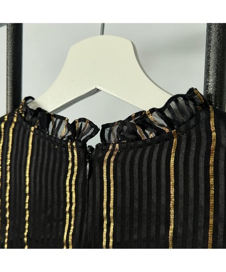 Frill Golden Stripe Dress