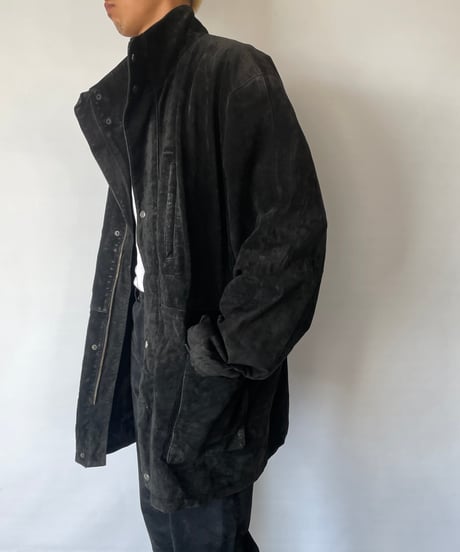 80-90s  Pig Skin Stand Collar Coat