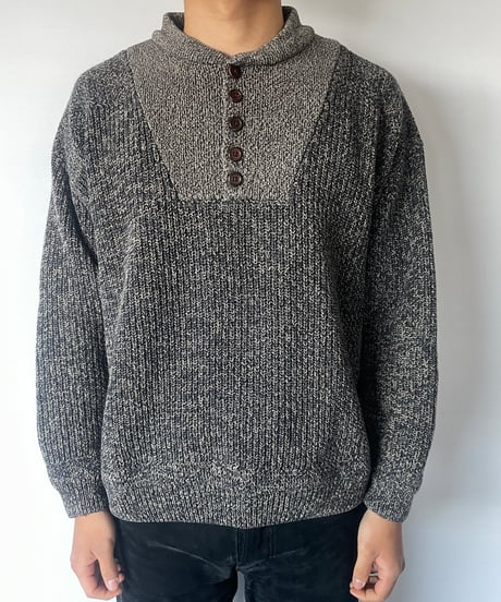 90s CLUB ROOM Half-button Melange Knit