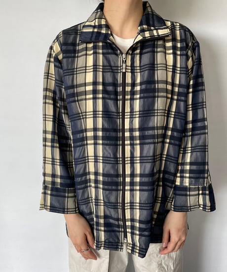 Europe Vintage Check Blouson