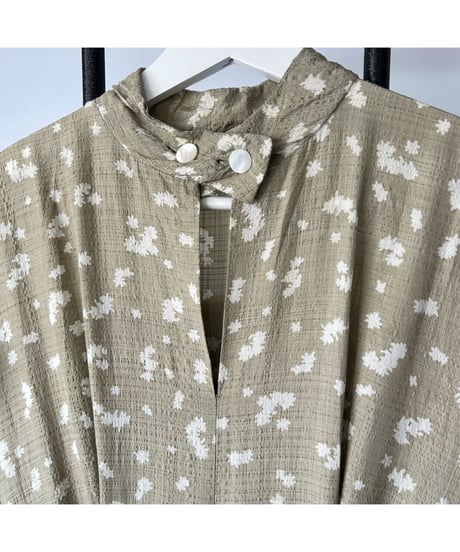 60s~70s europe vintage Stand collar dress
