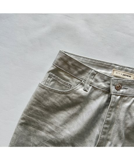 Silver Foil Denim Pants
