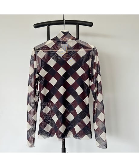 Diamond Print See-through Tops