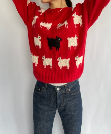 80s Princess Diana Black Sheep Knit