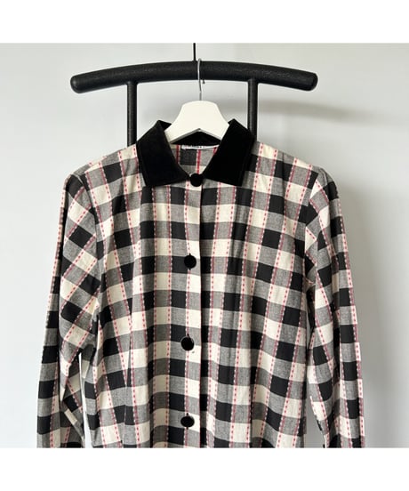 Ombre Check Shirt Jacket