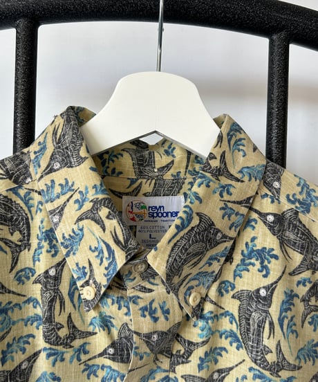 90s reyn spooner B/D s/s ALOHA shirt L