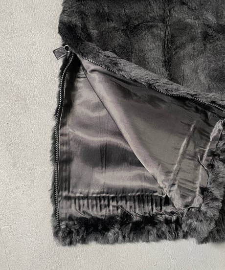 Europe vintage fur trapeze skirt