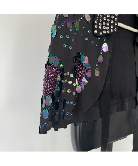 Sequin silk cape