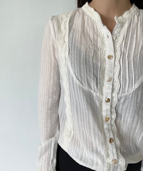 Chloe no collar shirts blouse