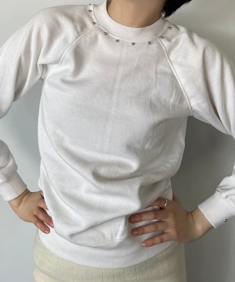 DEAD STOCK 80s Hanes Sweat white