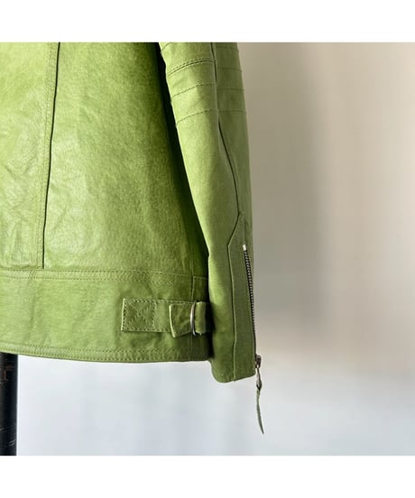 70s~80s Light Green Leather Jacket