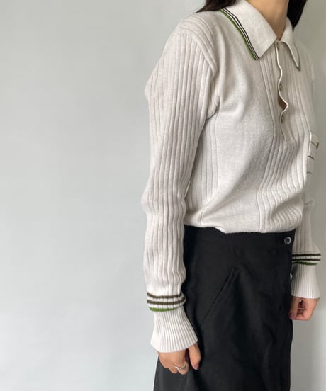 euro vintage acrylic knit polo
