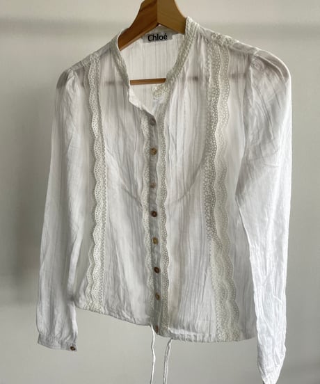 Chloe no collar shirts blouse