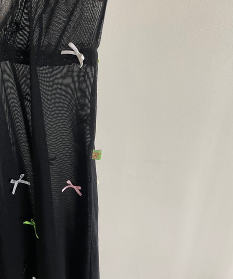 mesh dress with colorful bows