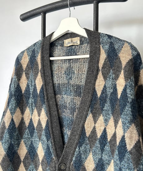 80s Argyle check Cardigan
