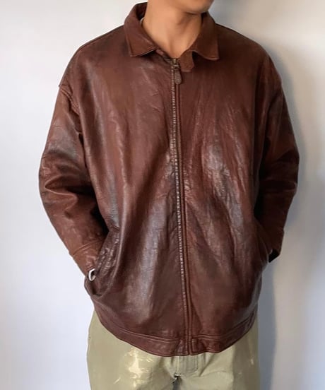 90s RALPH LAUREN leather swing top XL